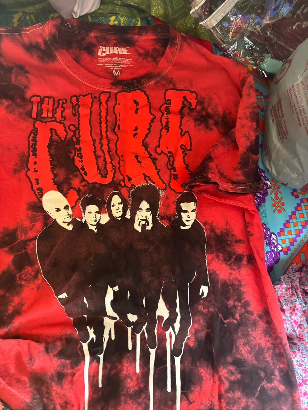 Luxe Red & Black Tie-Dye The Cure Graphic Tee